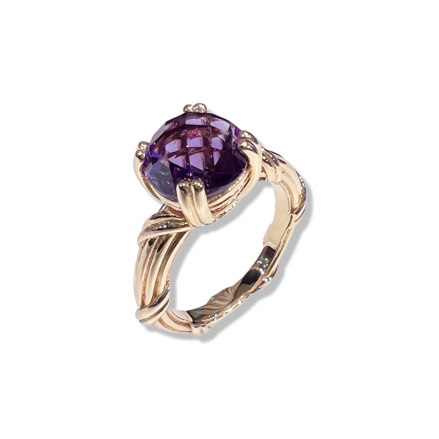 Fantasies Amethyst Cocktail Ring in 18K yellow gold 10mm
