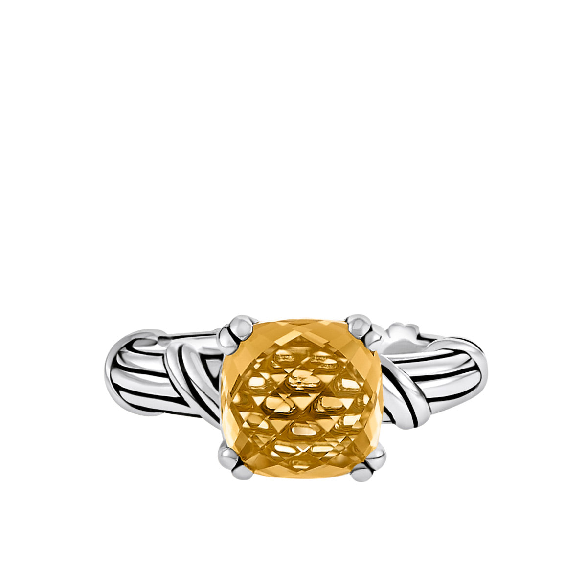 Fantasies Citrine Cocktail Ring in sterling silver 10mm