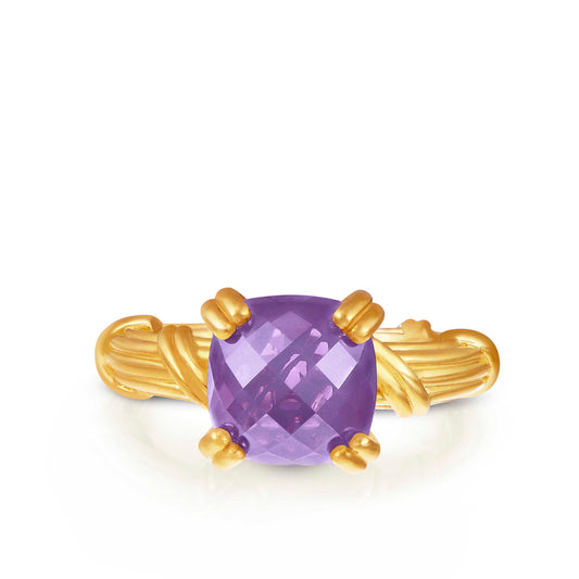 Fantasies Amethyst Cocktail Ring in 18K yellow gold