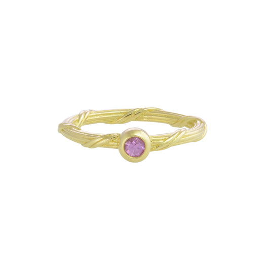 Heritage Pink Sapphire Ring in 18K gold