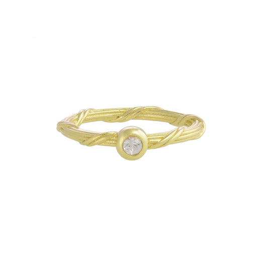 Heritage White Sapphire Ring in 18K gold