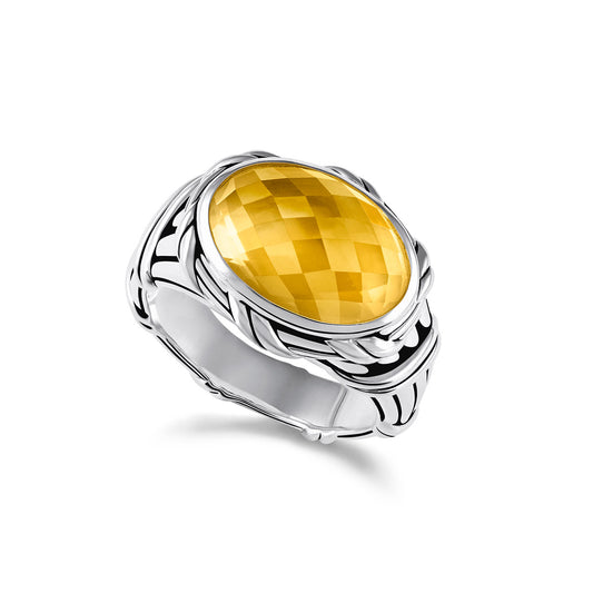 Reflections Statement Ring in sterling silver with citrine