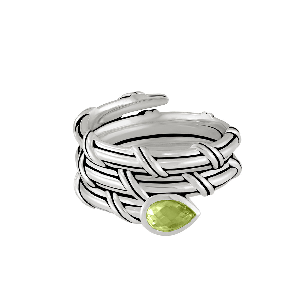 Signature Classic Wrap Ring with peridot in sterling silver