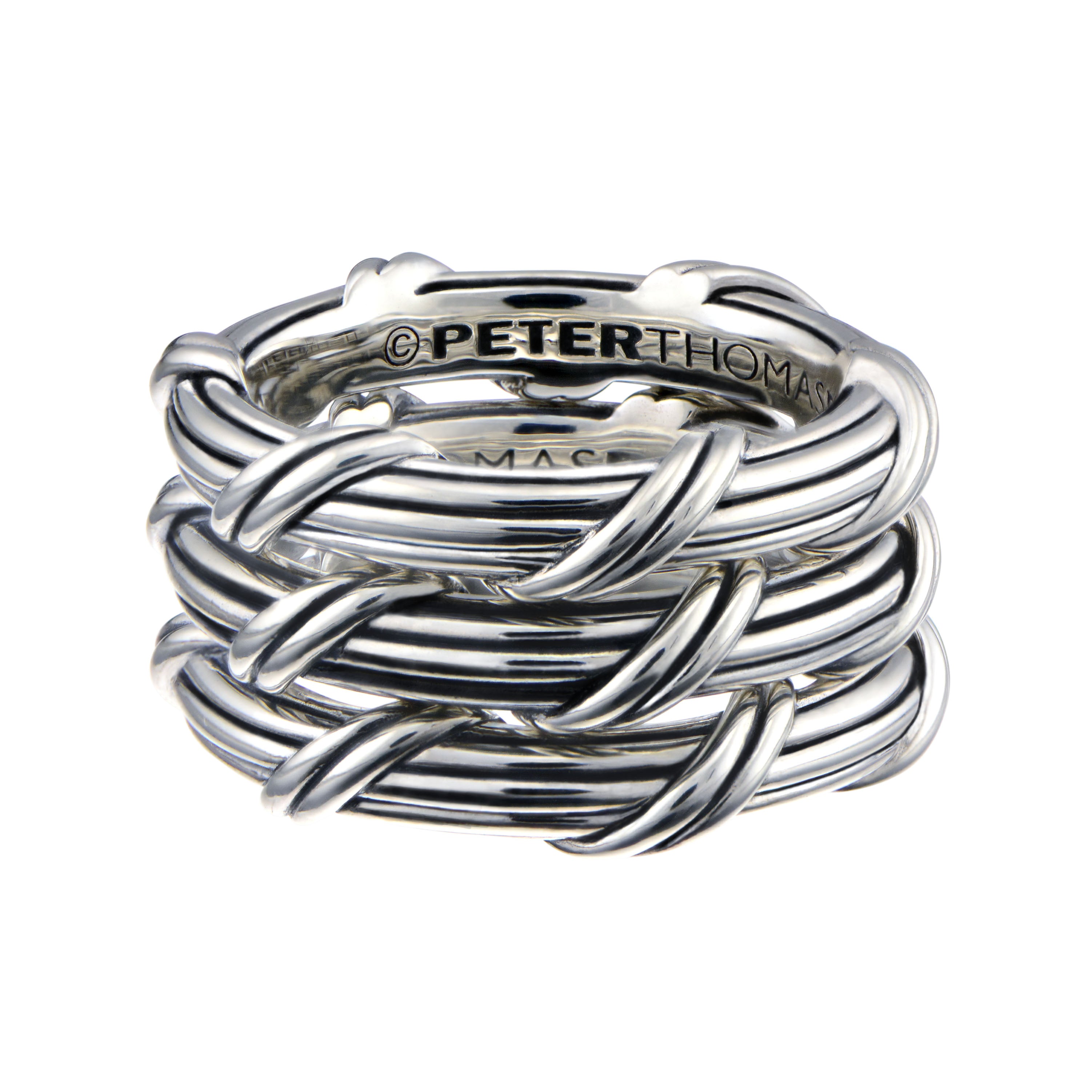 Ribbon and Reed Signature Classic Band Ring in sterling silver – Peter ...