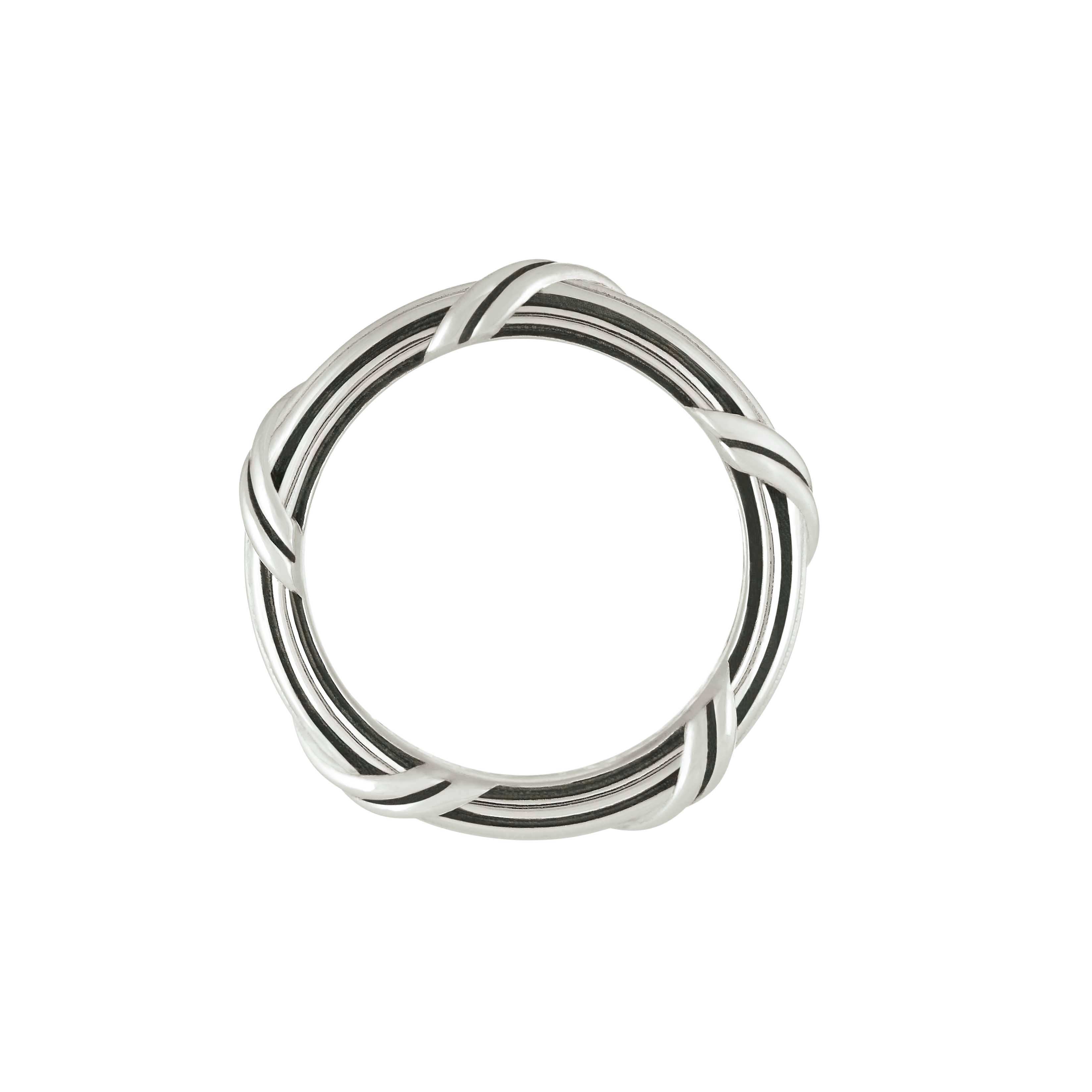 PETER THOMAS ROTH Larger Width Classic Signature Silver Men online Ribbon & Reed Ring