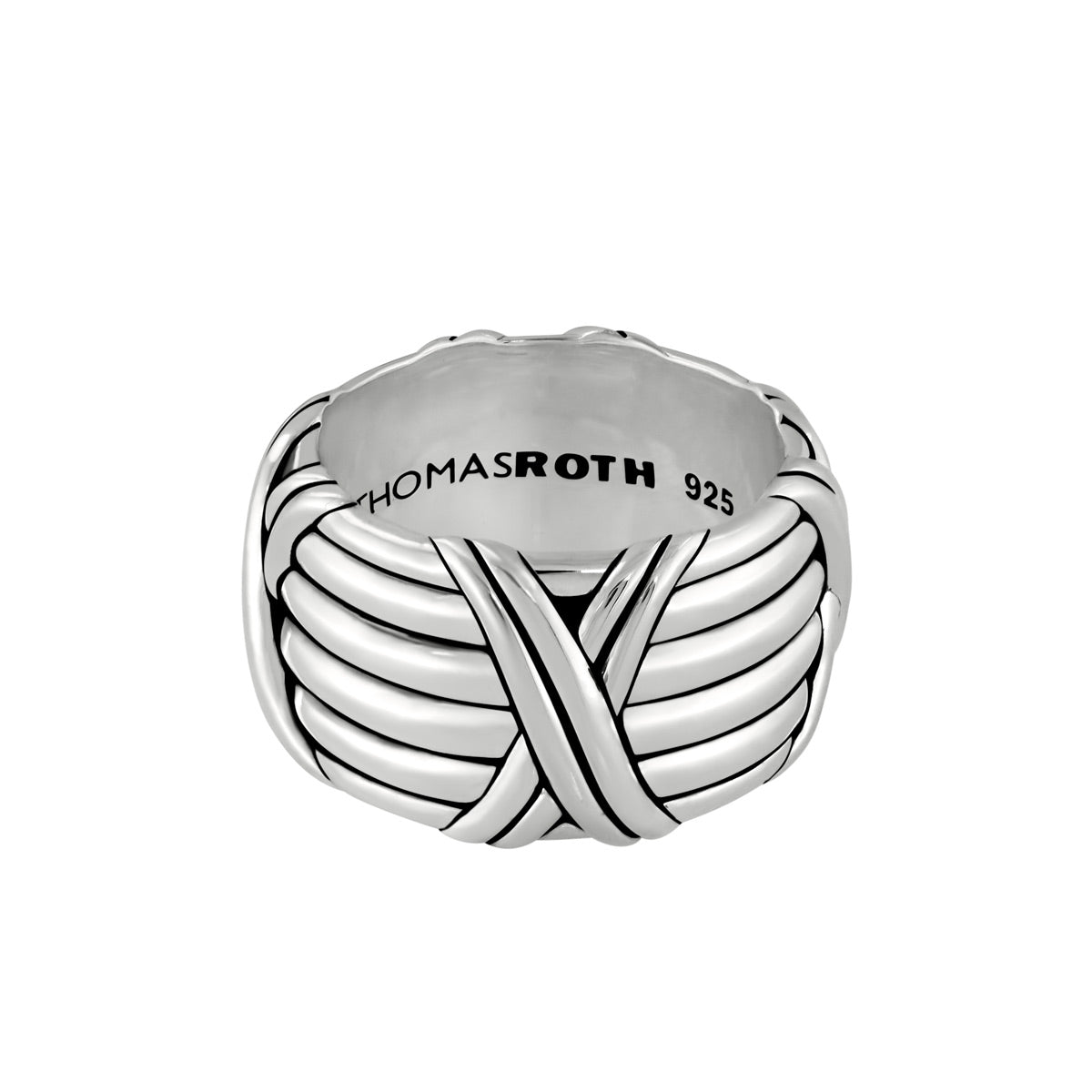 Signature Classic Kiss Wide Band Ring in sterling silver